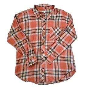Maurice's Orange Plaid Flannel Size XL